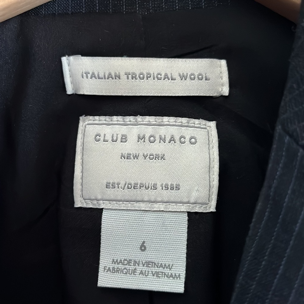Club Monoco Striped Dark Navy/ Black  Blazer  Size 6 - Picture 2 of 4